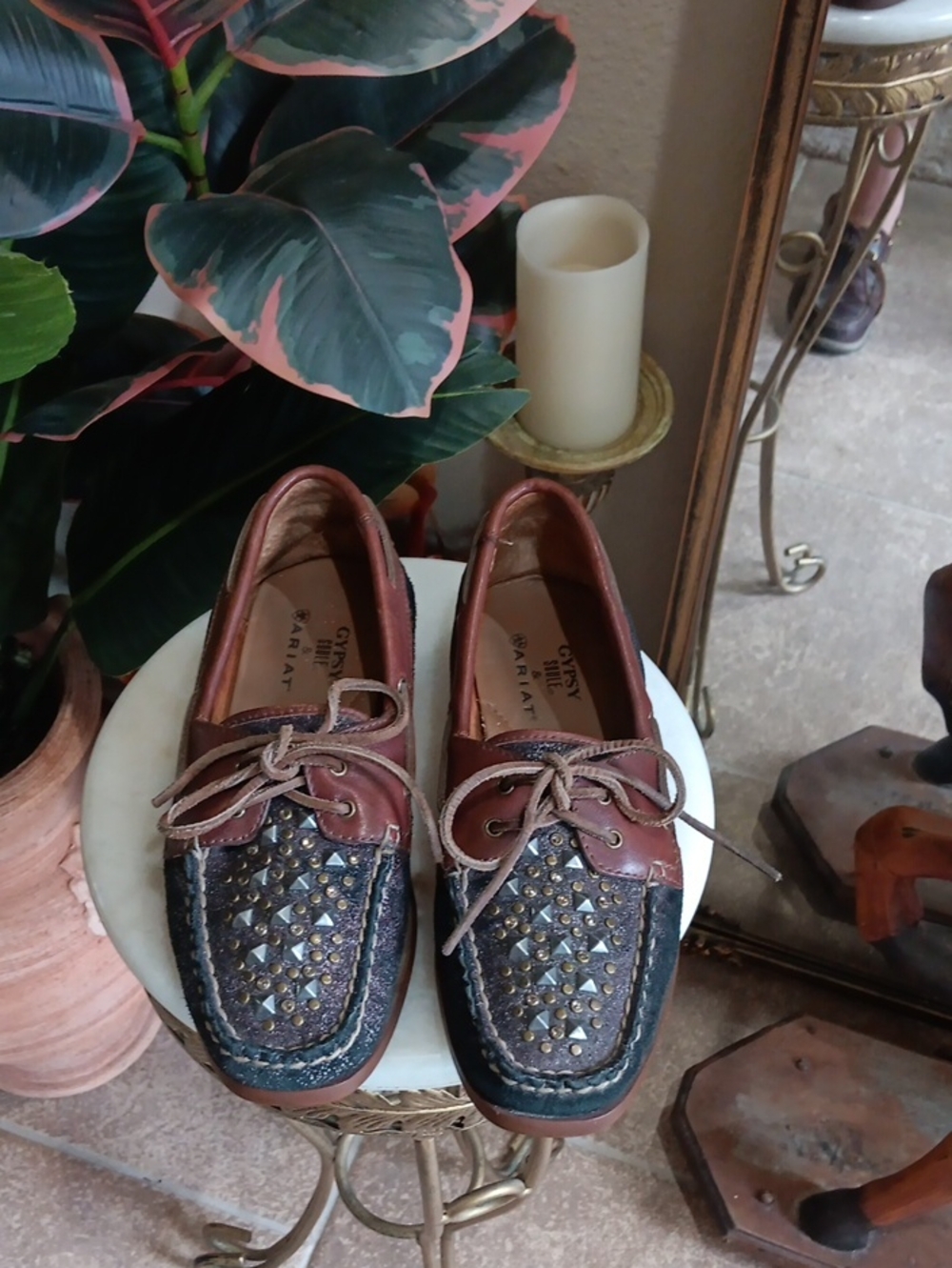 Ariat Gypsy Soule Studded Leather Loafers Moccasins